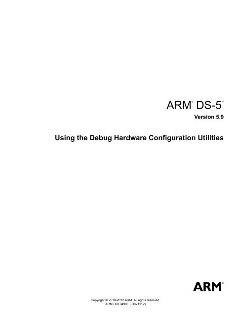 ARM DS-5 Using the Debug Hardware Configuration Utilities