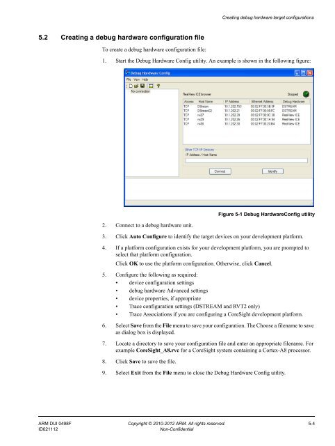 ARM DS-5 Using the Debug Hardware Configuration Utilities