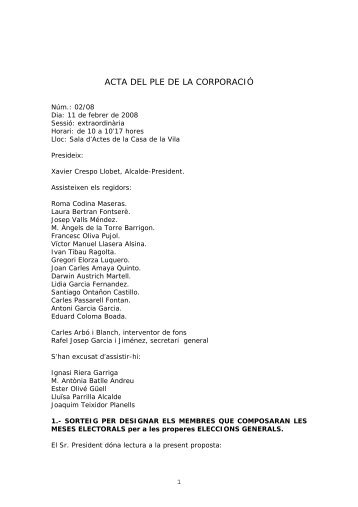 ACTA DEL PLE DE LA CORPORACIÃ