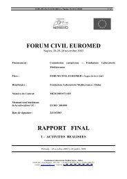 le rapport final et l'audit de la c.e. - Fondazione Mediterraneo
