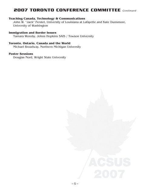 recognitions - The Association for Canadian Studies in the United ...