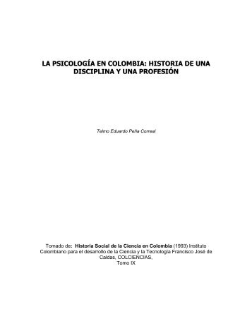 la psicología en colombia: historia de una disciplina y ... - ASCOFAPSI