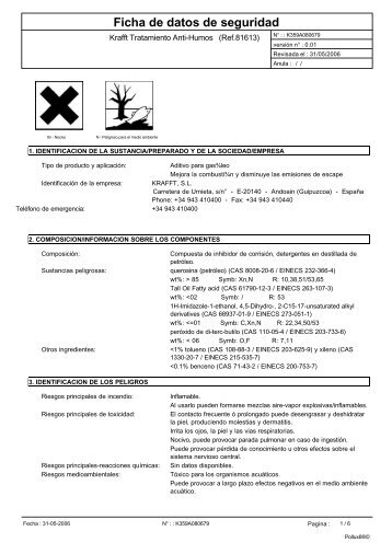 Ficha de datos de seguridad - Krafft