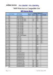 PS-1206MF / PS-1206MFg MFP Print Server Compatible List - Edimax