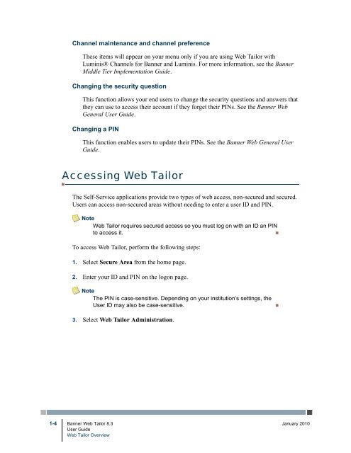 Banner Web Tailor / User Guide / 8.3 - Parent Directory