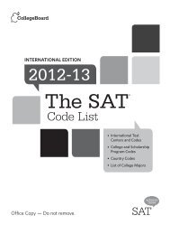 Using this Code List Booklet - SATs - College Board