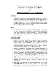 Notice Inviting Request for Proposal for SAP Package ... - Mahagenco