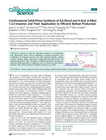 Combinatorial Solid-Phase Synthesis of 4,6-Diaryl and 4-Aryl, 6-Alkyl