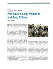 Political Missions, Mediation and Good Offices - Center on ...