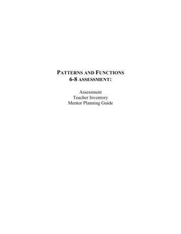 Patterns and Functions Pre-Assessment