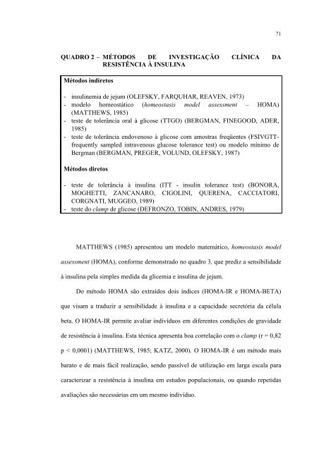 Modificações da resistência à insulina após septação ... - Nutritotal