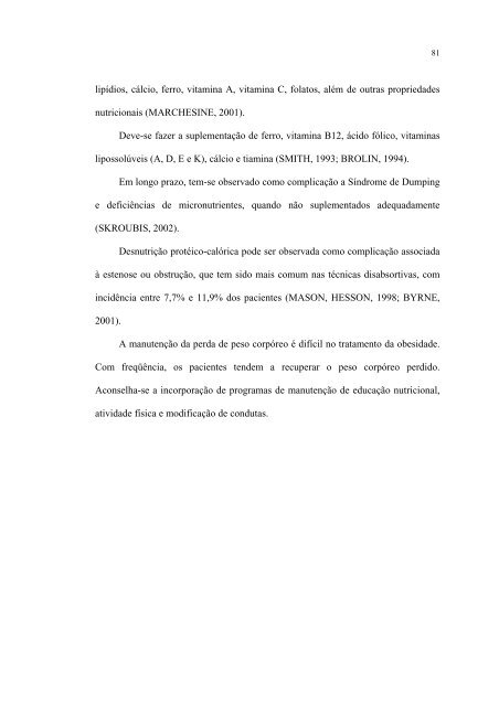 Modificações da resistência à insulina após septação ... - Nutritotal