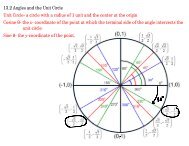 13.2 Angles and the Unit Circle Unit Circle- a circle with a radius of 1 ...