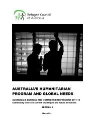 australia's humanitarian program and global needs - Refugee ...