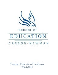 Teacher Education Handbook - Carson-Newman College