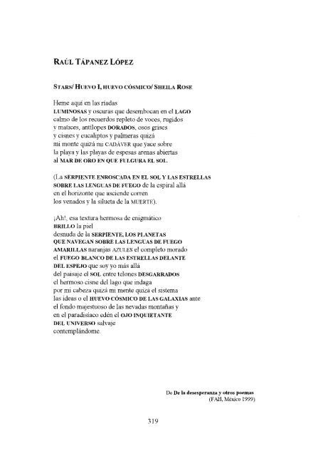 antologÃ­a de la poesÃ­a cÃ³smica cubana - Frente de AfirmaciÃ³n ...