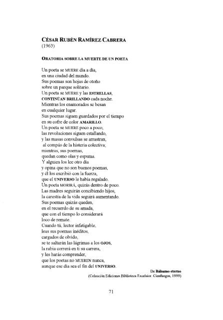 antologÃ­a de la poesÃ­a cÃ³smica cubana - Frente de AfirmaciÃ³n ...