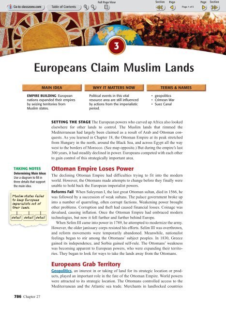 Europeans Claim Muslim Lands