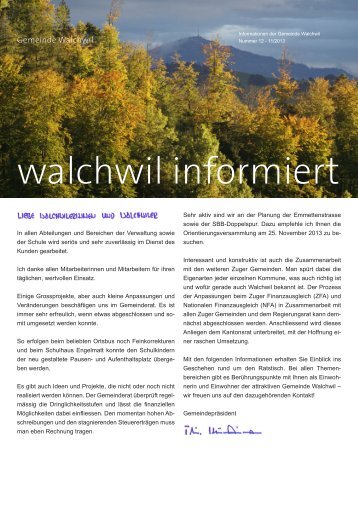 walchwil informiert - Gemeinde Walchwil