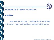 Sistemas nÃ£o-lineares no Simulink - Escola de QuÃ­mica / UFRJ