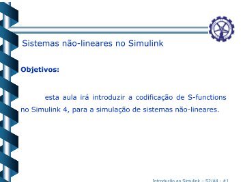 Sistemas nÃ£o-lineares no Simulink - Escola de QuÃ­mica / UFRJ