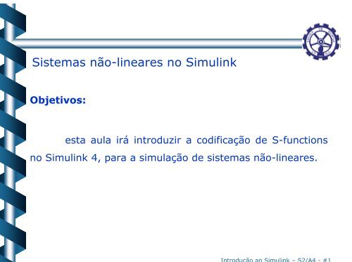 Sistemas nÃ£o-lineares no Simulink - Escola de QuÃ­mica / UFRJ