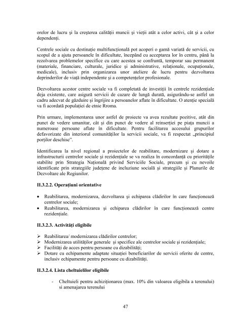 document de lucru - Agentia pentru Dezvoltare Regionala Nord-Est