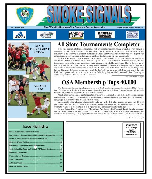 State Tournaments Completed - Oklahoma Soccer Association