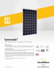 SolarWorld Sunmodule™ solar panel 270 watt mono black data sheet