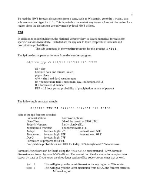 AOS 452 Lab 1: UNIX and the WEATHER program - Marrella