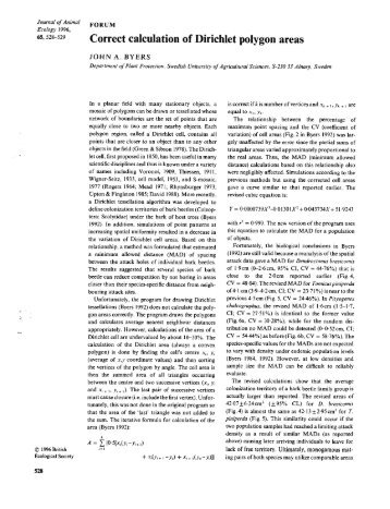 Correct calculation of Dirichlet polygon areas - Chemical Ecology