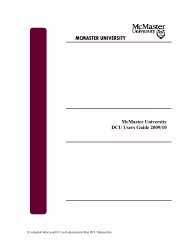 Mac DCU Manual - Office of the Registrar - McMaster University