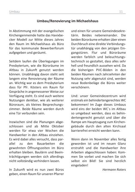 Gemeindebrief - Evangelische Kirchengemeinde Havixbeck