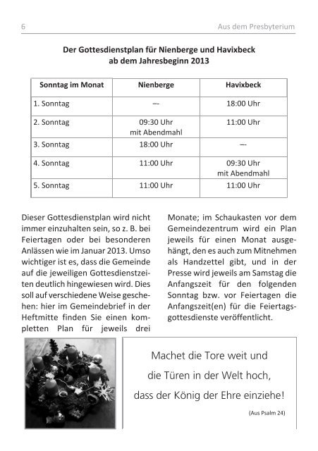 Gemeindebrief - Evangelische Kirchengemeinde Havixbeck