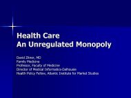 Health Care An Unregulated Monopoly