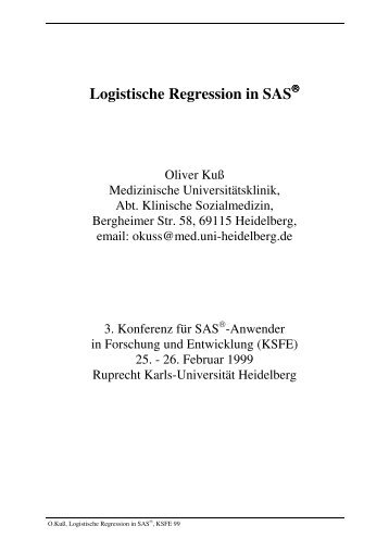 Logistische Regression in SAS
