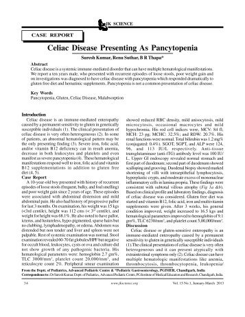 34 Celiac disease presenting as pancytopenia - JK Science