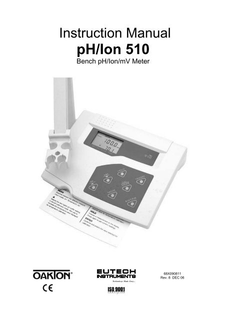 Praten tegen Shilling bossen Instruction Manual pH/Ion 510 - Eutech