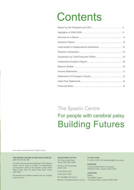 2009 Annual Report - Cerebral Palsy Alliance