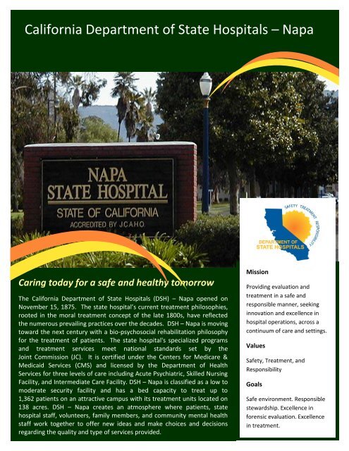 Napa Flyer Dept of State Hospitals