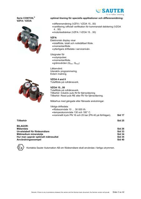 CONTOIL ® Huvudbroschyr 2008 - Sauter Automation AB