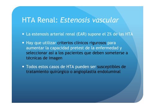 HTA Renal: Estenosis vascular