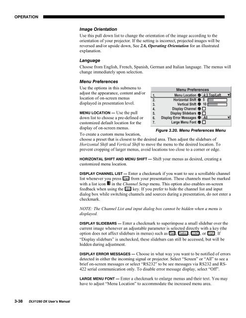 DLV1280-DX User Manual - Christie Digital Systems