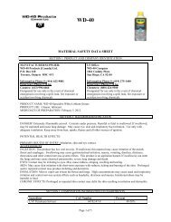 Material Safety Data Sheet (MSDS) - WD-40 Company