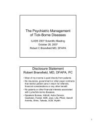 The Psychiatric Management of Tick-Borne Diseases - ILADS