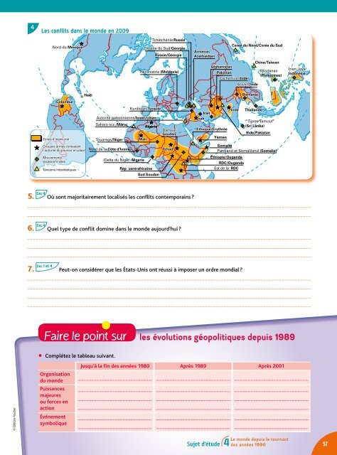 Sujet d'Ã©tude 4 Le monde depuis le tournant des annÃ©es ... - Decitre