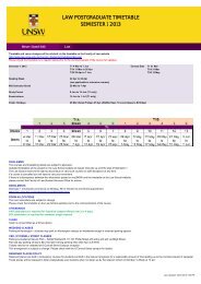 LAW POSTGRADUATE TIMETABLE SEMESTER 1 2013 - UNSW Law