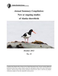 Alaska Shorebird Group Annual Summary Compilation