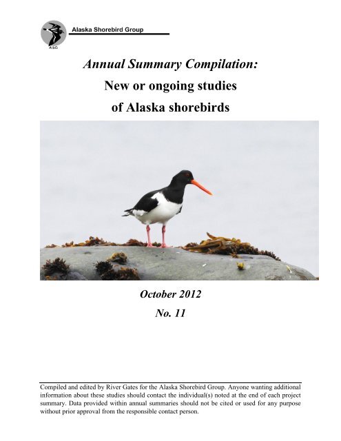 Alaska Shorebird Group Annual Summary Compilation