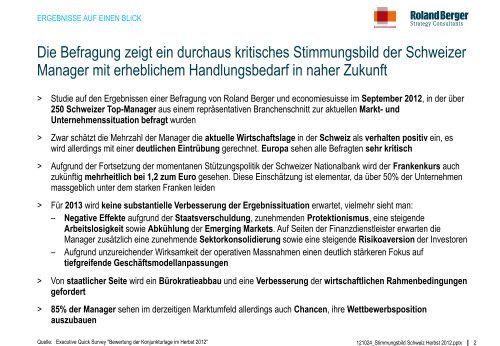 Stimmungsbild der Schweizer Wirtschaft (PDF ... - Roland Berger